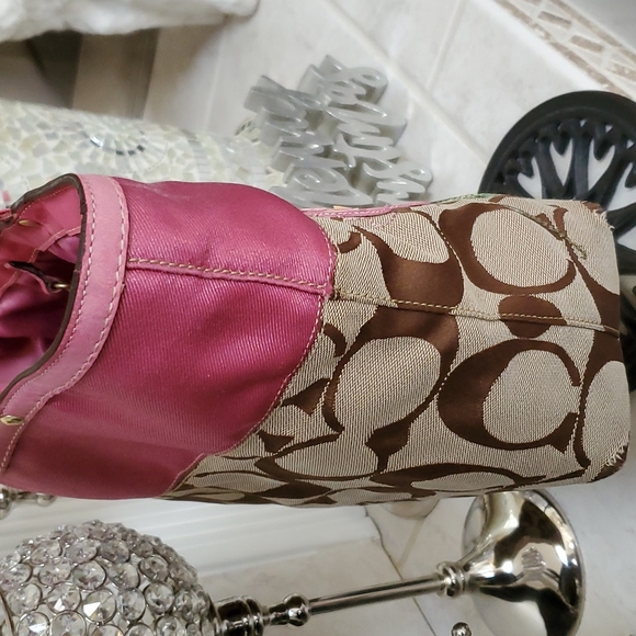 💕 COACH Pink Floral Handbag & Mini Skinny Wallet 💕 - Picture 16 of 17